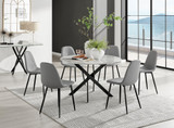 Novara White Marble Black Leg 120cm Round Dining Table & 6 Corona Black Leg Chairs - novara-marble-120-black-metal-round-dining-table-6-grey-leather-corona-black-chairs-set.jpg