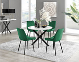 Novara White Gloss Black Leg Round Dining Table & 4 Pesaro Black Leg Chairs - novara-white-100-black-metal-round-dining-table-4-green-velvet-pesaro-black-chairs-set.jpg