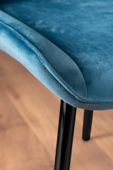 Novara White Gloss Black Leg Round Dining Table & 4 Pesaro Black Leg Chairs - blue-pesaro-velvet-black-metal-modern-luxury-dining-chair-5.jpg