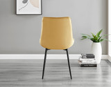 Novara White Gloss Black Leg Round Dining Table & 4 Pesaro Black Leg Chairs - Pesaro-Black-mustard yellow-dining-chair (4).jpg
