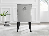 Novara White Gloss Black Leg 120cm Round Dining Table & 4 Belgravia Black Leg Chairs - belgravia-grey-velvet-studded-back-ring-black-leg-chair-3.jpg