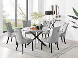 Novara Grey Concrete Effect Black Leg 120cm Round Dining Table & 6 Belgravia Black Leg Chairs - novara-concrete-120-black-round-dining-table-6-grey-velvet-belgravia-black-leg-chairs.jpg