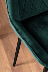 Novara White Gloss Black Leg 120cm Round Dining Table & 6 Pesaro Black Leg Chairs - green-pesaro-velvet-black-metal-modern-luxury-dining-chair-7.jpg