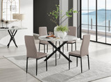 Novara White Marble Black Leg 120cm Round Dining Table & 4 Milan Black Leg Chairs - novara-marble-120-black-metal-round-dining-table-4-beige-leather-milan-black-chairs-set.jpg