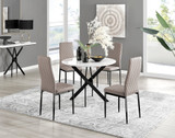 Novara White Gloss Black Leg Round Dining Table & 4 Milan Black Leg Chairs - novara-white-100-black-metal-round-dining-table-4-beige-leather-milan-black-chairs-set.jpg