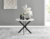 Novara White Gloss Black Leg Round Dining Table & 4 Milan Gold Leg Chairs - novara-white-100-black-metal-modern-round-dining-table-2.jpg