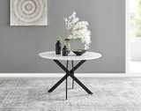 Novara White Gloss Black Leg 120cm Round Dining Table & 4 Corona Black Leg Chairs - novara-white-120-black-metal-modern-round-dining-table-2.jpg