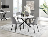 Novara White Gloss Black Leg 120cm Round Dining Table & 4 Pesaro Black Leg Chairs - novara-white-120-black-metal-round-dining-table-4-grey-velvet-pesaro-black-chairs-set.jpg