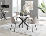 Novara White Gloss Black Leg Round Dining Table & 4 Corona Black Leg Chairs - novara-white-100-black-metal-round-dining-table-4-beige-leather-corona-black-chairs-set.jpg