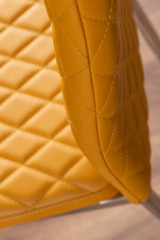 Novara Grey Concrete Effect Round Dining Table & 4 Milan Chrome Leg Chairs - mustard-milan-hatched-chrome-metal-modern-stylish-dining-chair-7.jpg