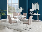 Novara White High Gloss Round Dining Table & 4 Lorenzo Chairs - novara-white-100-silver-metal-round-dining-table-4-beige-leather-lorenzo-chairs-set.jpg