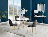 Novara White Gloss Gold Leg Round Dining Table & 4 Corona Gold Leg Chairs - novara-white-100-gold-metal-round-dining-table-4-black-leather-corona-gold-chairs-set.jpg