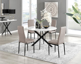 Novara White Gloss Black Leg 120cm Round Dining Table & 4 Milan Black Leg Chairs - novara-white-120-black-metal-round-dining-table-4-beige-leather-milan-black-chairs-set.jpg