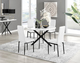 Novara White Gloss Black Leg 120cm Round Dining Table & 4 Milan Black Leg Chairs - novara-white-120-black-metal-round-dining-table-4-white-leather-milan-black-chairs-set.jpg