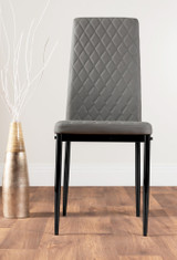Novara White Gloss Black Leg 120cm Round Dining Table & 4 Milan Black Leg Chairs - grey-modern-milan-dining-chair-leather-black-leg.jpg