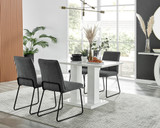 Imperia High Gloss White Dining Table & 4 Halle Chairs - Imperia-4-white-gloss-rectangular-dining-table-4-dark grey-fabric-halle-silver-chairs-set.jpg