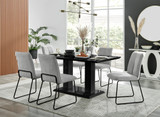 Imperia High Gloss Black Dining Table & 6 Halle Chairs - Imperia-6-black-gloss-rectangular-dining-table-6-grey-fabric-halle-silver-chairs-set.jpg