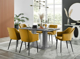 Imperia High Gloss Grey Dining Table & 6 Calla Black Leg Chairs - Imperia-6-grey-gloss-rectangular-dining-table-6-mustard-velvet-calla-black-chairs-set.jpg