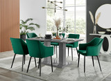 Imperia High Gloss Grey Dining Table & 6 Calla Black Leg Chairs - Imperia-6-grey-gloss-rectangular-dining-table-6-green-velvet-calla-black-chairs-set.jpg