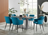Imperia High Gloss Grey Dining Table & 6 Calla Black Leg Chairs - Imperia-6-grey-gloss-rectangular-dining-table-6-blue-velvet-calla-black-chairs-set.jpg