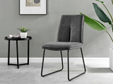 Imperia High Gloss Grey Dining Table & 4 Halle Chairs - halle-dark-grey-fabric-black-leg-dining-chair-1.jpg