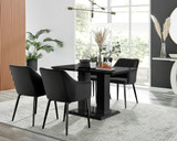 Imperia High Gloss Black Dining Table & 4 Calla Black Leg Chairs - Imperia-4-black-gloss-rectangular-dining-table-4-black-velvet-calla-black-chairs-set.jpg