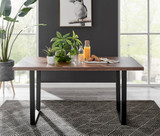 Kylo Brown Wood Effect Dining Table & 6 Falun Silver Leg Chairs - kylo-160-wood-veneer-modern-rectangular-dining-table-2.jpg