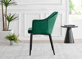 Kylo White High Gloss Dining Table & 4 Calla Black Leg Chairs - Calla-green-black-dining-chair-3.jpg