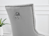 Kylo White Marble Effect Dining Table & 4 Belgravia Black Leg Chairs - belgravia-grey-velvet-studded-back-ring-black-leg-chair-4.jpg