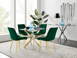 Novara 100cm Gold Round Dining Table and 4 Pesaro Gold Leg Chairs - novara-100cm-gold-metal-round-dining-table-and-4-green-velvet-pesaro-gold-chairs-set.jpg