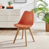 2x Stockholm Scandi Orange Faux Leather and Wood Dining Chairs - Stockholm- dining-Chairs -orange-5-ns.jpg