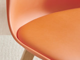 2x Stockholm Scandi Orange Faux Leather and Wood Dining Chairs - Stockholm- dining-Chairs -orange-6.jpg