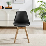 2x Stockholm Scandi Black Faux Leather and Wood Dining Chairs - Stockholm- dining-Chairs -black-2.jpg