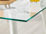 Seattle Square Glass and White Metal 2-4 Seater Dining Table - Seattle-square-glass-white-leg-table-3.jpg