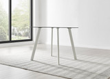 Seattle Square Glass and White Metal 2-4 Seater Dining Table - Seattle-square-glass-white-leg-table-6.jpg