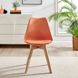 Seattle Glass and White Leg Square Dining Table & 4 Stockholm Wooden Leg Chairs - Stockholm- dining-Chairs -orange-2.jpg