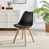 Seattle Glass and White Leg Square Dining Table & 4 Stockholm Wooden Leg Chairs - Stockholm- dining-Chairs -black-5.jpg