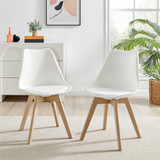 Malmo Glass and Black Wooden Leg Dining Table & 4 Stockholm Wooden Leg Chairs - Stockholm- dining-Chairs -white-1.jpg