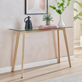 Malmo Console Table Rectangle Glass and Wood Legs - Malmo-wood console-table-1.jpg