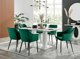 Imperia High Gloss White Dining Table & 6 Calla Black Leg Chairs - Imperia-6-white-gloss-rectangular-dining-table-6-green-velvet-calla-blck-chairs-set.jpg