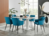 Imperia High Gloss White Dining Table & 6 Calla Black Leg Chairs - Imperia-6-white-gloss-rectangular-dining-table-6-blue-velvet-calla-blck-chairs-set.jpg
