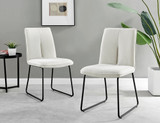 Novara White Gloss Black Leg Round Dining Table & 4 Halle Chairs - 2-halle-cream-fabric-black-leg-dining-chair.jpg