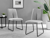 Novara White Gloss Black Leg Round Dining Table & 4 Halle Chairs - 2-halle-light-grey-fabric-black-leg-dining-chair.jpg
