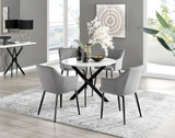 Novara White Gloss Black Leg Round Dining Table & 4 Calla Black Leg Chairs - novara-white-100-black-metal-round-dining-table-4-grey-velvet-calla-black-chairs-set.jpg