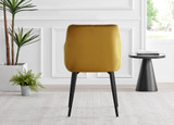 Novara White Gloss Black Leg Round Dining Table & 4 Calla Black Leg Chairs - Calla-mustard-black-dining-chair-4.jpg