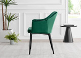 Novara White Gloss Black Leg Round Dining Table & 4 Calla Black Leg Chairs - Calla-green-black-dining-chair-3.jpg
