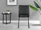 Novara White Gloss Black Leg 120cm Round Dining Table & 4 Halle Chairs - halle-dark-grey-fabric-black-leg-dining-chair-3.jpg
