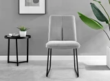 Novara White Gloss Black Leg 120cm Round Dining Table & 4 Halle Chairs - halle-light-grey-fabric-black-leg-dining-chair.jpg