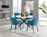 Novara White Gloss Black Leg 120cm Round Dining Table & 4 Calla Black Leg Chairs - novara-white-120-black-metal-round-dining-table-4-blue-velvet-calla-black-chairs-set.jpg