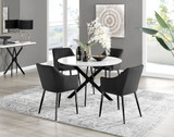Novara White Gloss Black Leg 120cm Round Dining Table & 4 Calla Black Leg Chairs - novara-white-120-black-metal-round-dining-table-4-black-velvet-calla-black-chairs-set.jpg